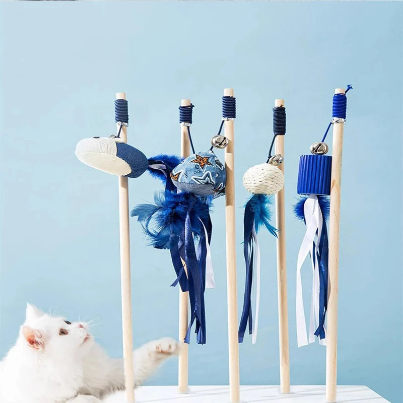 原木款式帆布猫咪逗猫棒猫咪玩具自嗨解闷猫玩具自嗨猫咪用品大全