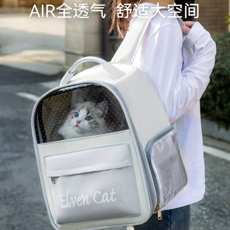 猫包外出便携双肩背包大容量透气帆布包宠物狗狗外出包猫咪背包