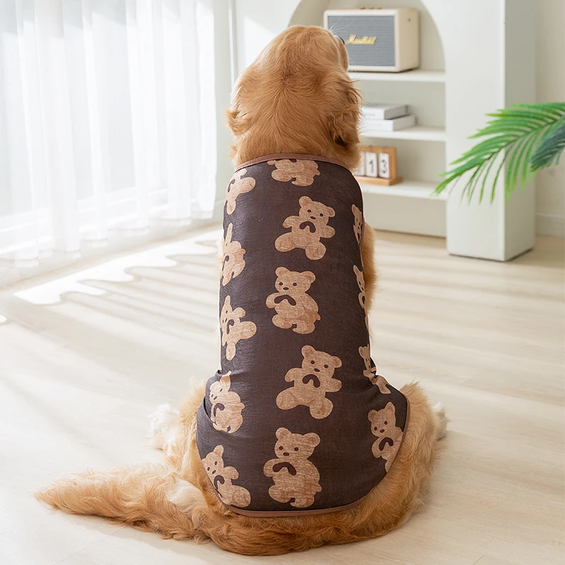 夏天宠物服装大狗衣服金毛拉布拉多边牧萨摩中大型犬薄款背心6077