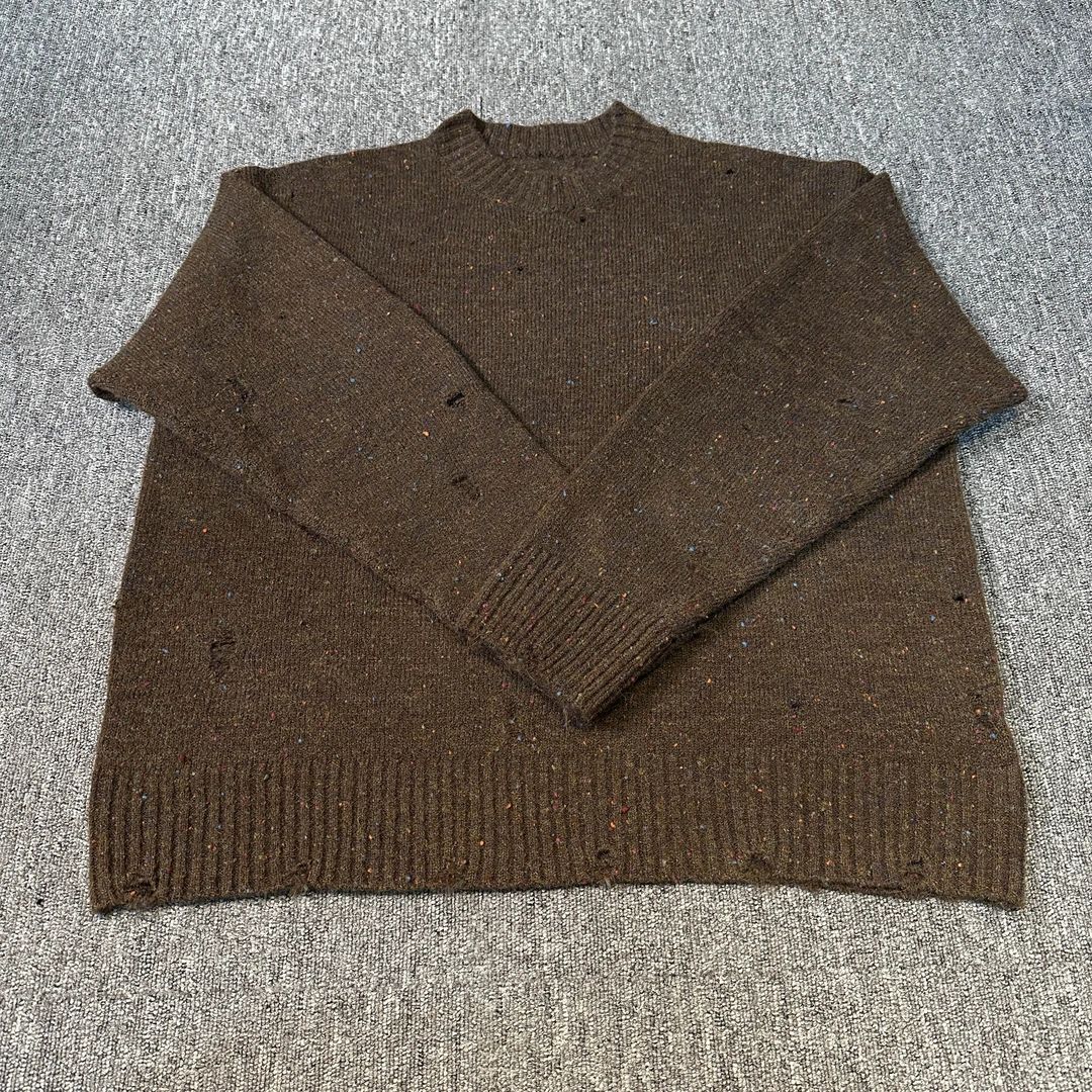 FINCH FIRE LAB 套头毛衣 复古美拉德秋冬针织羊驼混纺宽松破坏