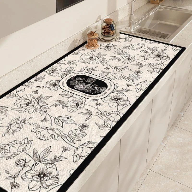 美式防烫台面免洗灶台硅藻泥满铺吸水速干隔热垫水池水槽控水垫子