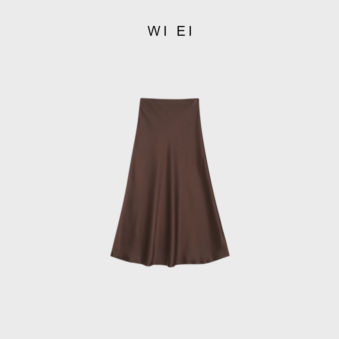 《WI EI》德芙半裙*日本進口三醋酸 法式优雅 极简光泽半身裙 23751