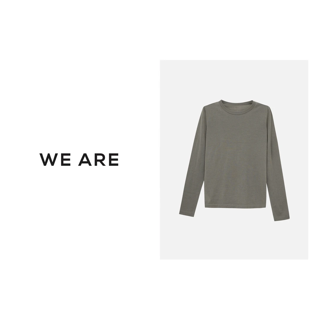 《WE ARE》扬子140S 100极细羊毛超舒适 可机洗圆领针织衫 R2021