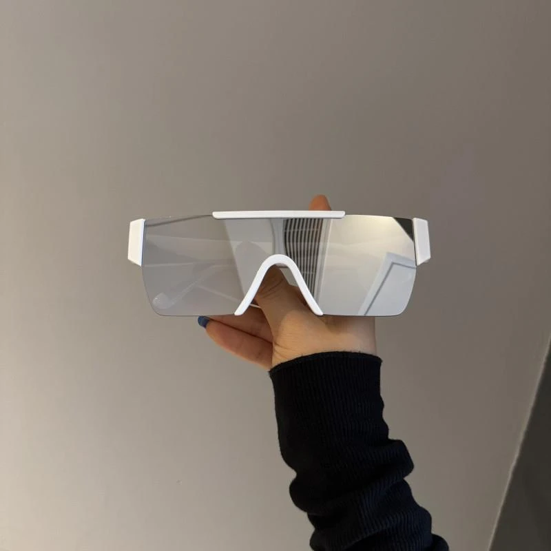 帕森精品韩版时尚大框水银色一体式墨镜男女户外运动登山太阳眼镜