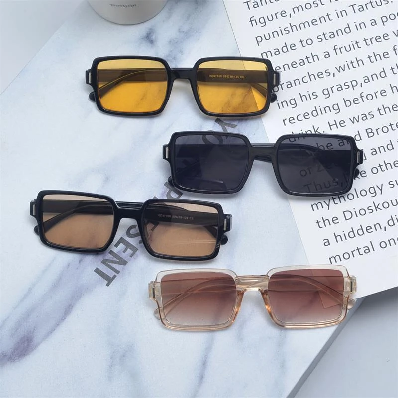 帕森精品牌欧美复古潮流个性米钉方形墨镜男女潮人嘻哈蹦迪街拍大