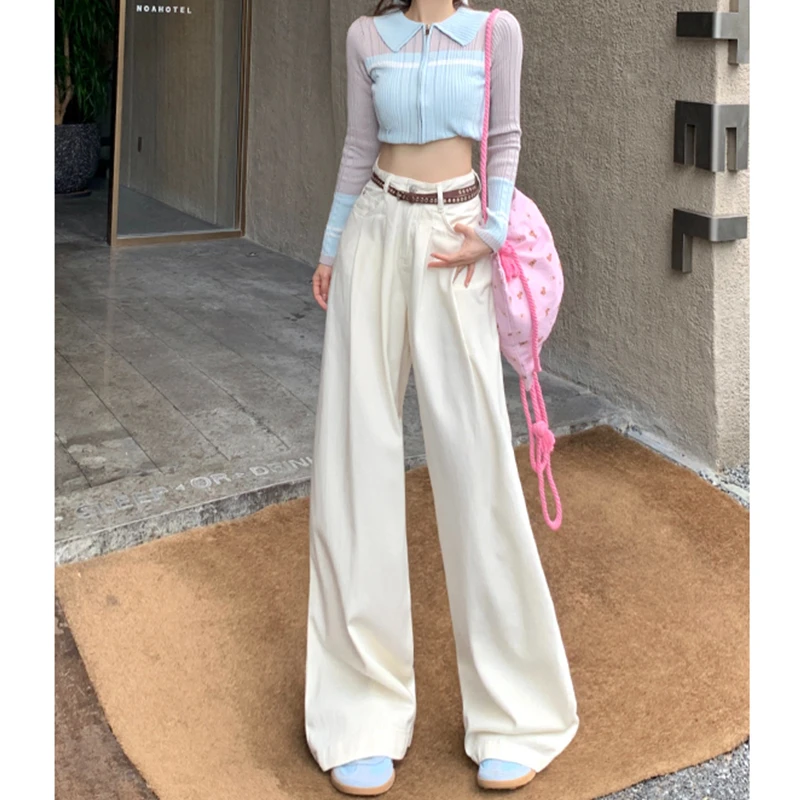 【王瑞子X深度范儿】秋冬加绒新款高腰显瘦阔腿牛仔裤女垂感拖地裤
