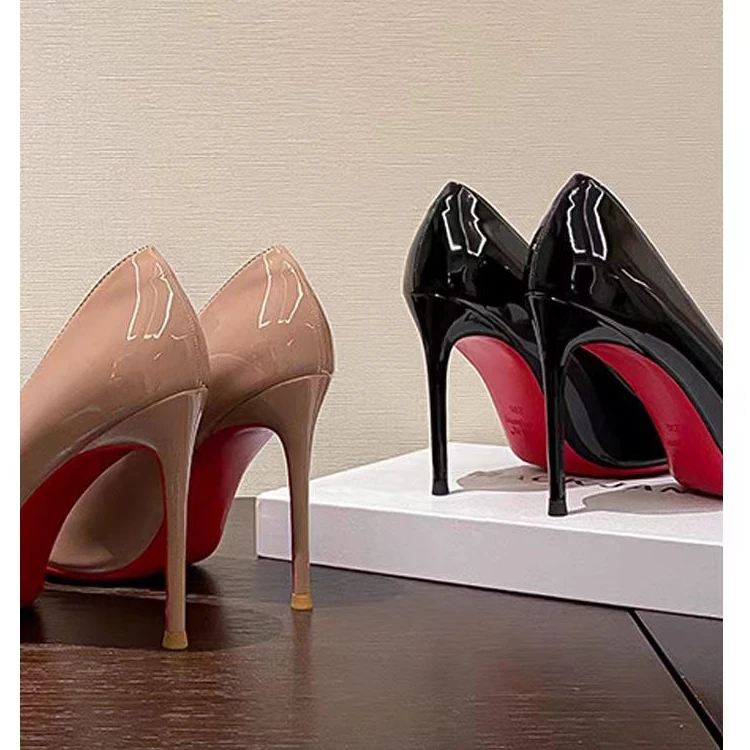 侧空红底裸色高跟鞋女2025年新春夏款尖头职业不累脚细高跟单鞋女