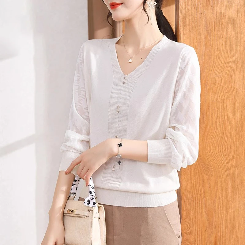 年轻妈妈秋装针织小衫洋气时尚长袖T恤春秋中老年气质女装上衣服