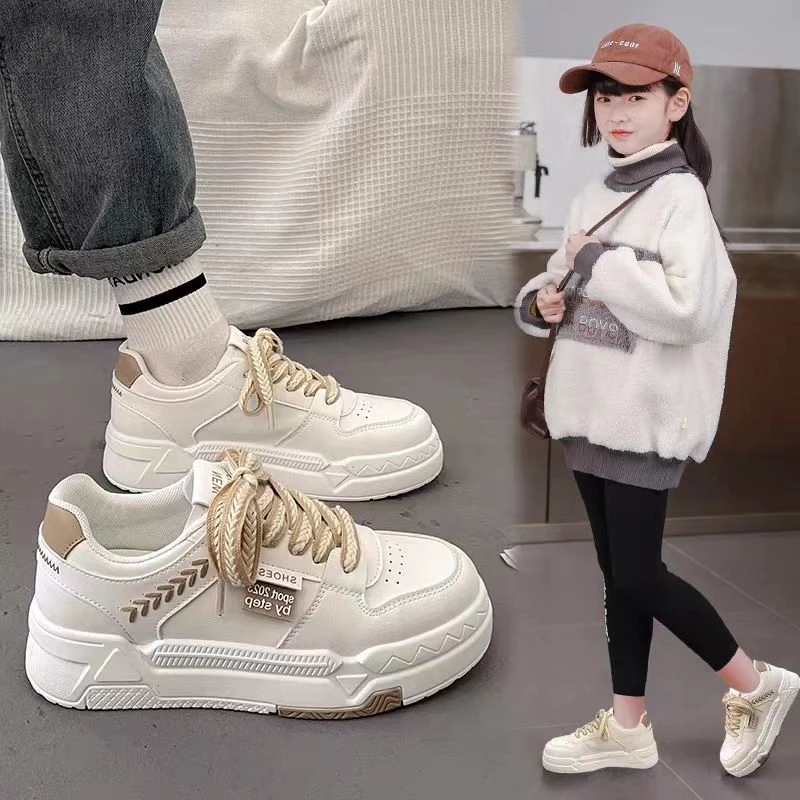巴拉女童鞋子2023秋季新款儿童运动鞋小白鞋低帮软底鞋中大童女童