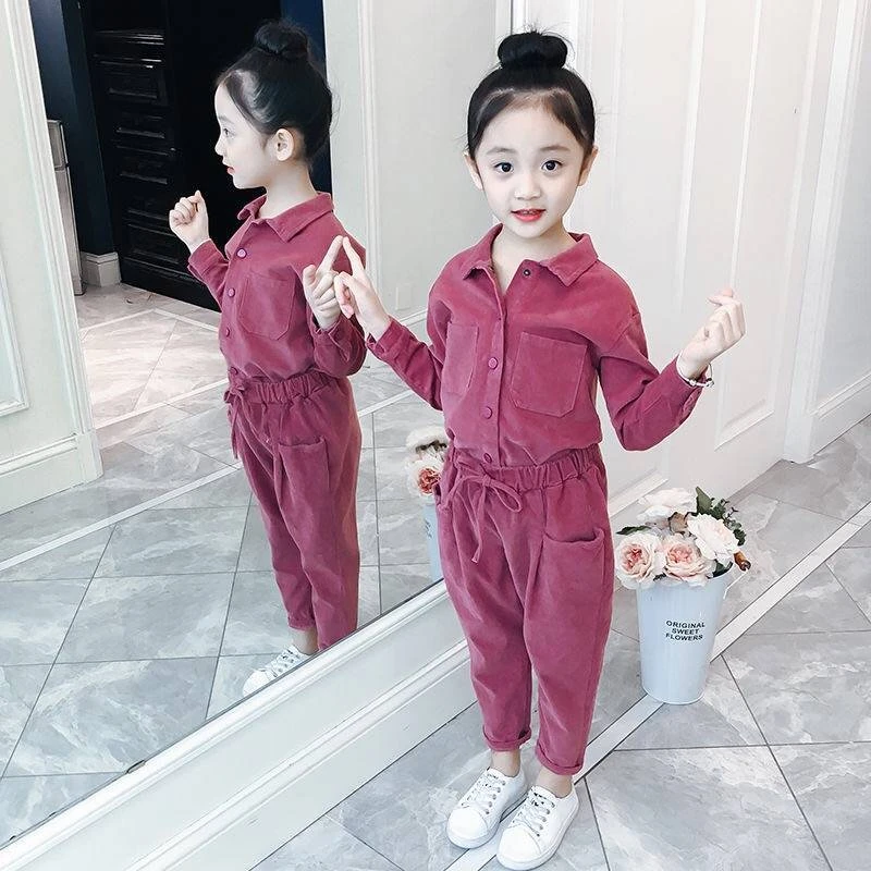 巴拉女童套装2023秋装新款童装儿童两件套韩版衣服女学生中大童春