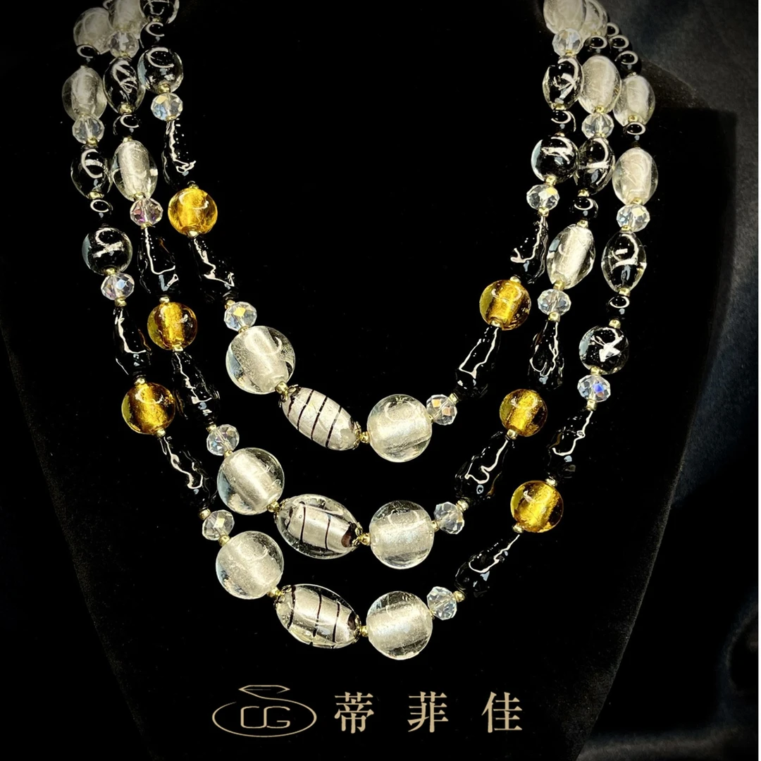 铜合金莫桑石项链 CG.vintage【珊朵拉】XL-0509天然石项链复古拼接