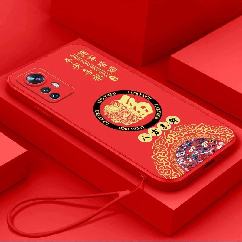 小米12S手机壳国潮龙福液态硅胶软壳全包镜头新款超薄保护套