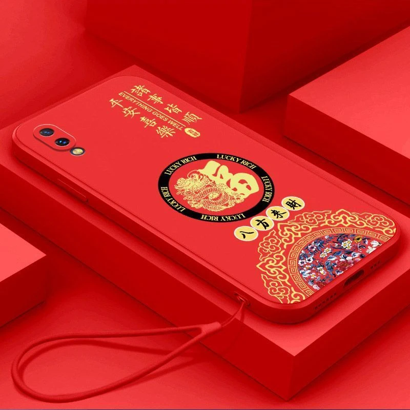 vivoX23标准手机壳国潮龙福液态硅胶软壳全包镜头新款超薄保护套