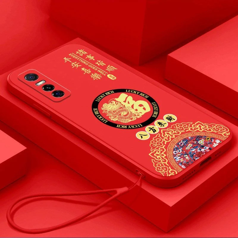 vivoY73S手机壳国潮龙福液态硅胶软壳全包镜头新款超薄保护套防摔