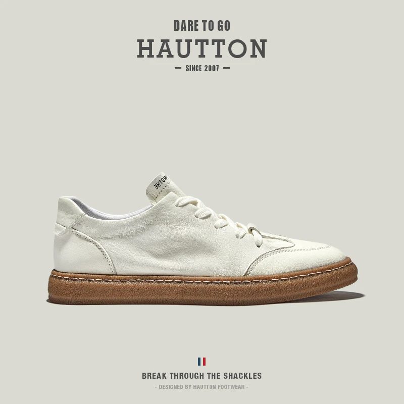 夏季男士真皮休闲鞋运动板鞋时尚百搭软底男鞋德训鞋潮9311XB085