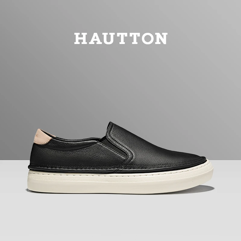 真皮休闲男皮鞋透气时尚百搭板鞋男士休闲鞋乐福鞋秋季931XB4210