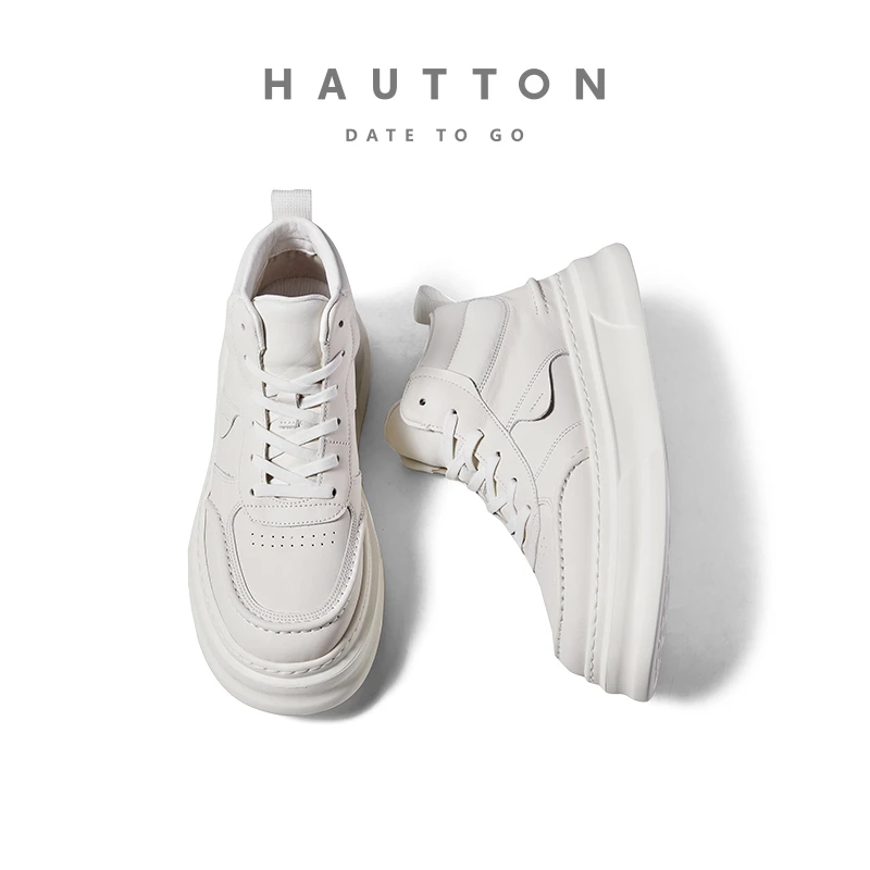 时尚小白鞋高帮鞋男士百搭厚底增高休闲板鞋男鞋潮鞋934XZ4656