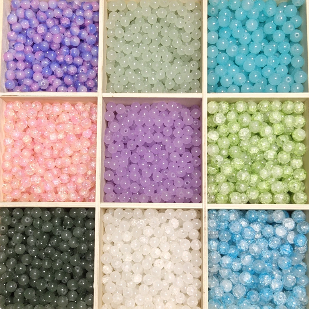 串珠手链diy手工60色串珠摆摊 彩色清新手作可爱精美玉碎琉璃珠子