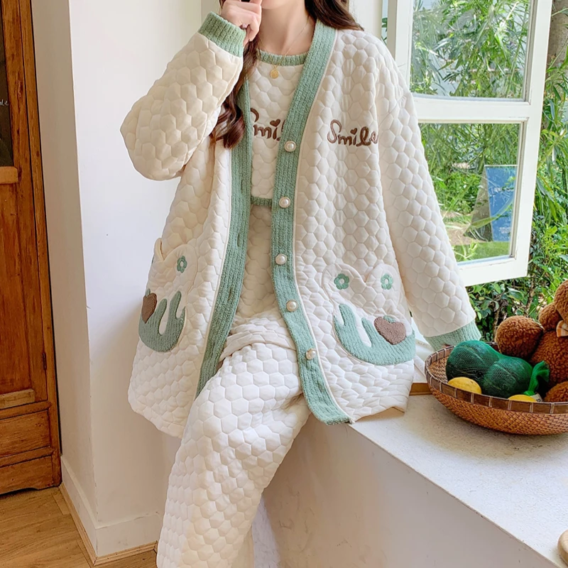 【三件套】秋冬款纯棉月子服加厚保暖喂奶产妇睡衣可外穿哺乳衣套装