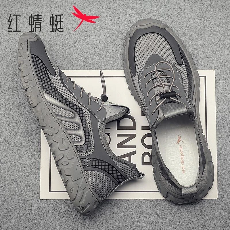 红蜻蜓2023年夏季新款鞋子男潮鞋百搭男士休闲运动鞋透气网面男鞋