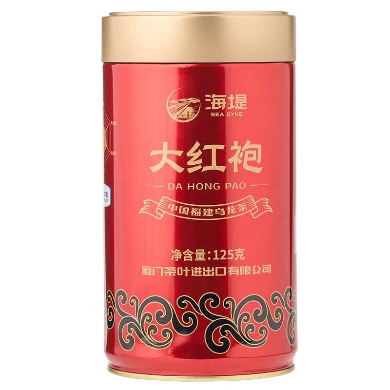 海堤红罐海堤大红袍一级武夷岩茶AT103a经典传奇125克盒罐装散装