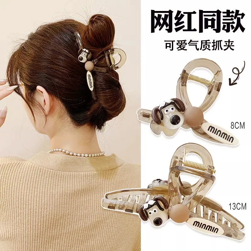 女鲨鱼夹F180抓夹头发高级感不松后脑勺秋冬散大号抓发卡夹子头饰