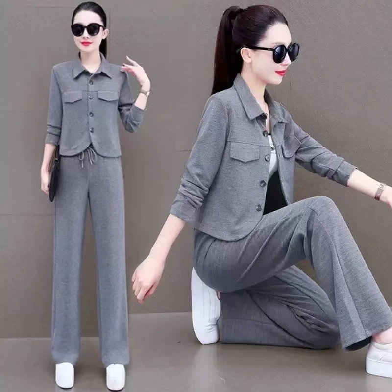 T227  时尚套装春季洋气宽松小个子休闲气质减龄显瘦遮肚三件套