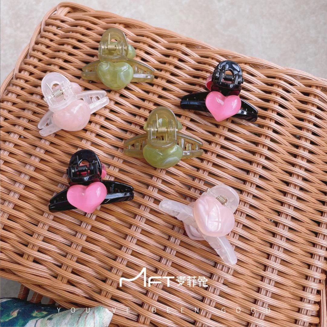 【奶油桃心小抓夹】甜美香蕉夹发卡卡子新款网红爆款马卡龙色刘海夹