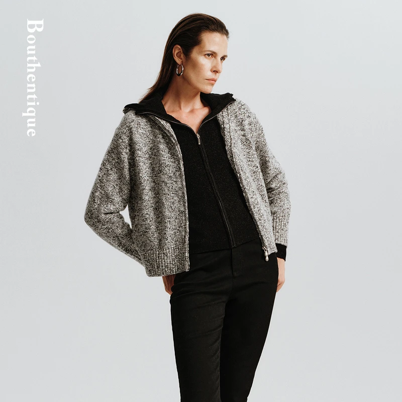 Bouthentique舒适保暖毛织外套双头拉链224431F2Z01