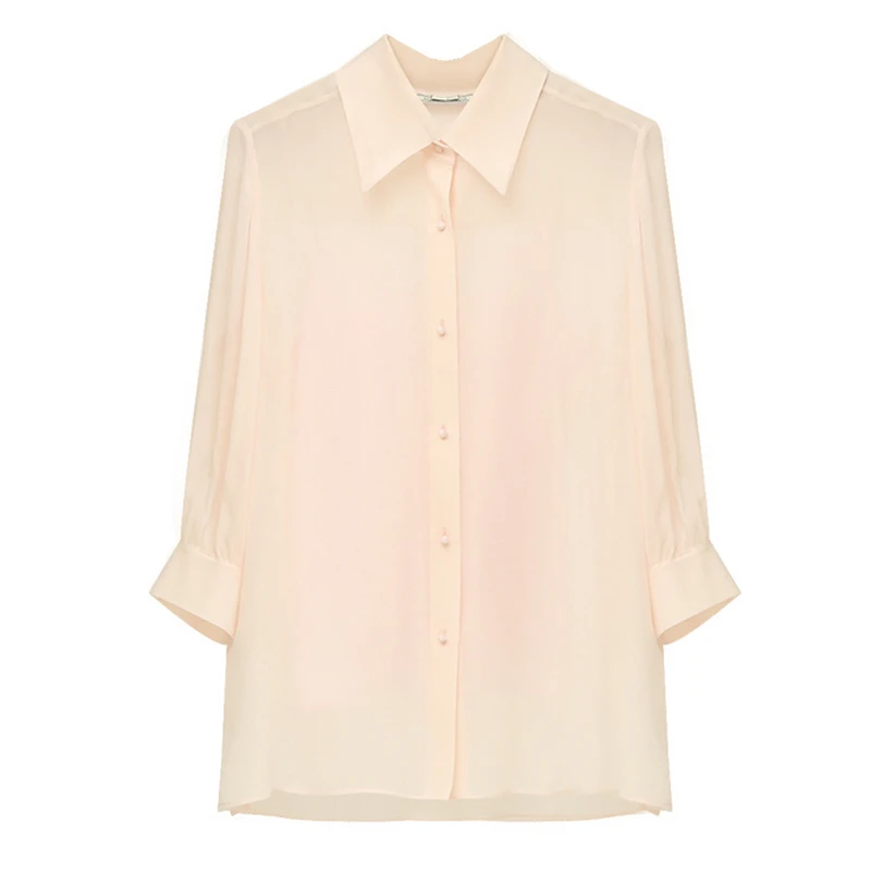 Bouthentique【璞凡缇】高级感12MM顺纡绉中袖衬衣223231N2S09