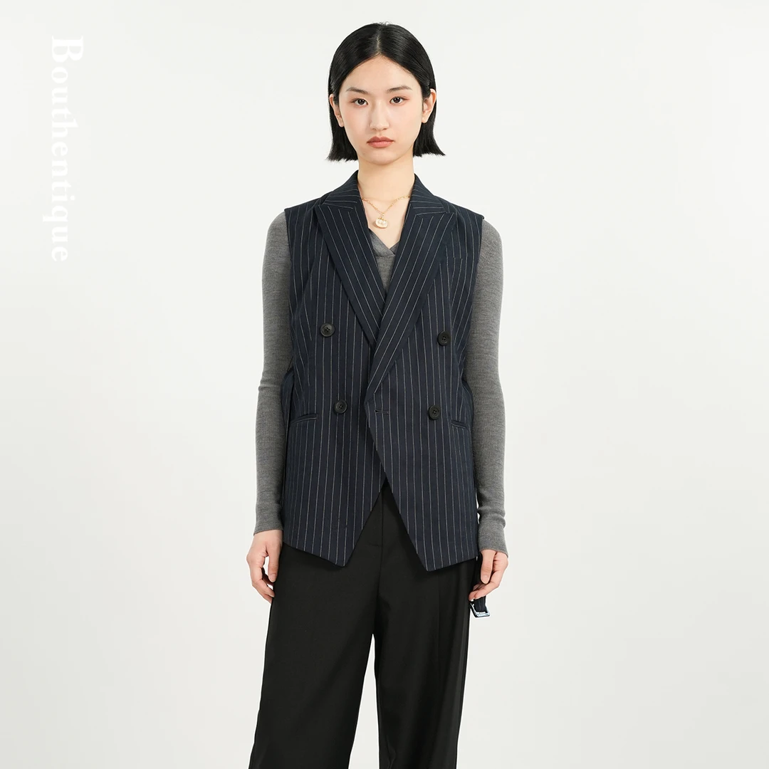 Bouthentique【璞凡缇】高级感双排扣设计收腰马甲T24111G1L04