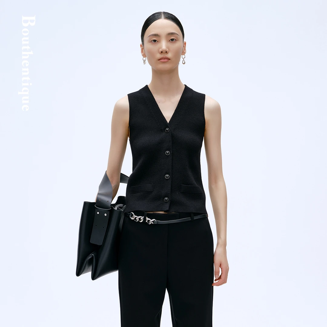 Bouthentique【璞凡缇】高级感经典毛织外套马甲背心224131F2Z15