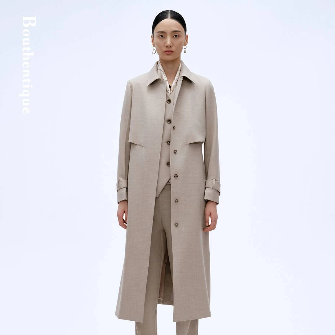 Bouthentique经典衬衫领休闲风衣224121B1M01