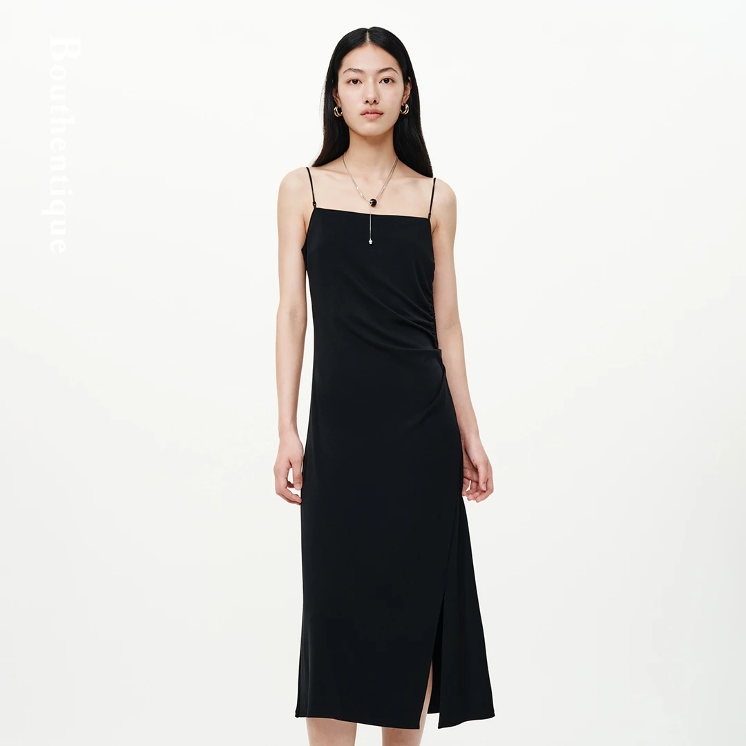 Bouthentique【璞凡缇】高级感醋纤微收腰无袖连衣裙224231D1A21