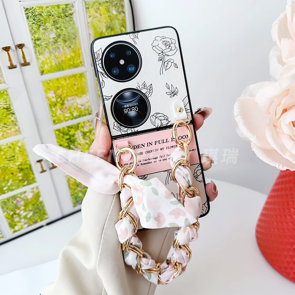 华为Pocket2手机壳PocketS链条丝巾P50Pocket斜跨挂绳P60女折叠屏