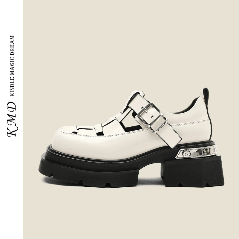 【少女心事】KMDSHOES潮酷时尚个性厚底百搭玛丽珍英伦厚底增高鞋
