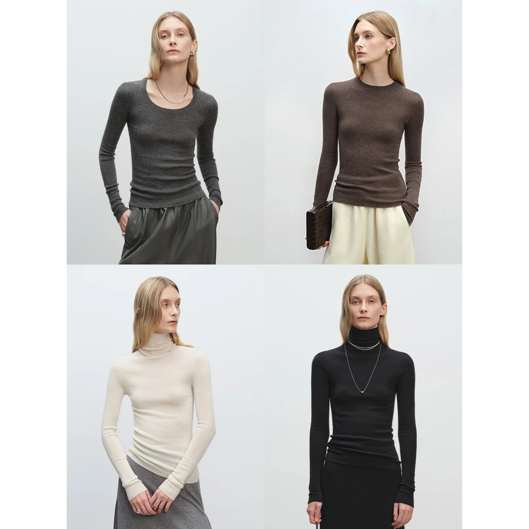 MSBEAST康赛妮嵿级48s羊绒 極细18针无缝亲肤0压多领型针织打底衫