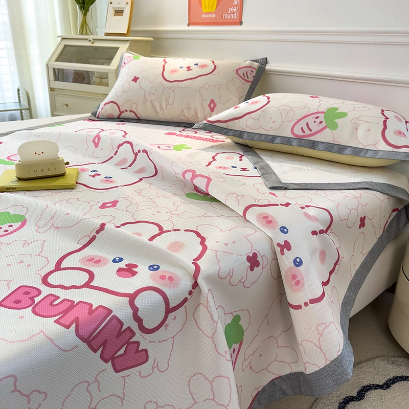 保倍门店同款 2024夏新款亲肤卡通印花冰丝席清凉软席柔软凉席