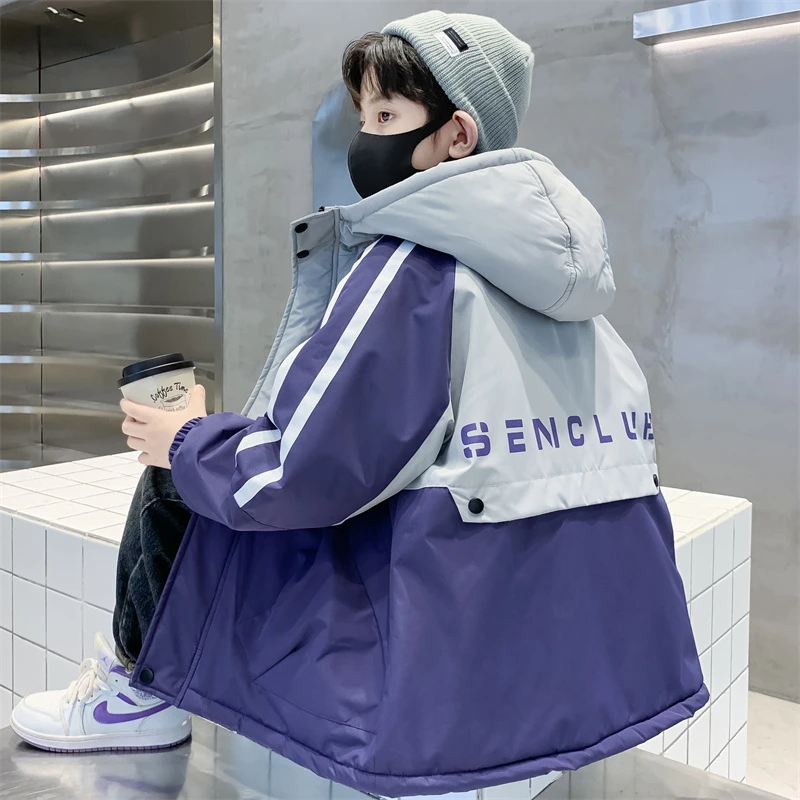 男童外套秋冬款2024新款加绒派克服洋气儿童风衣加厚男孩冬装衣服