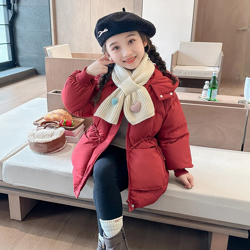 女童冬季加厚连帽棉服2024新款洋气儿童棉袄外套女宝宝冬季棉衣