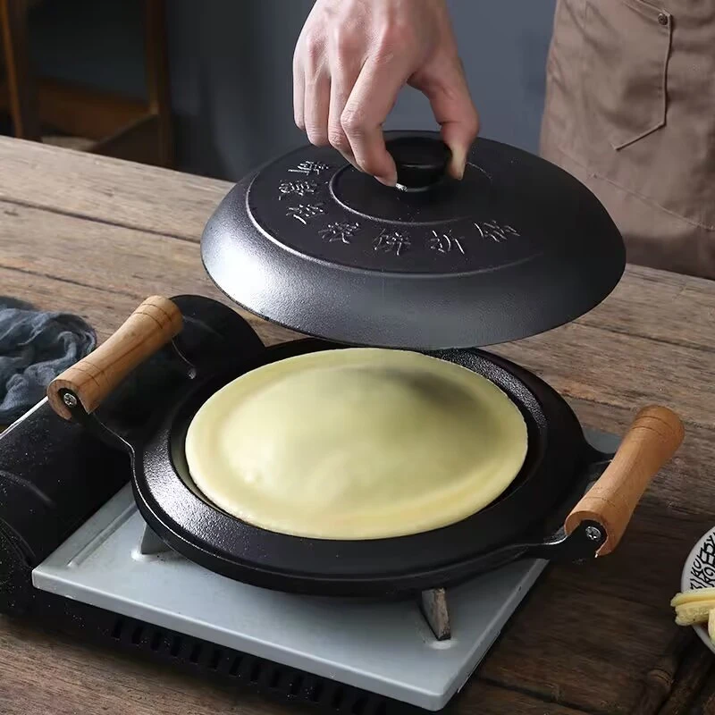 铸铁老式煎饼锅加厚无涂层粗粮饼折锅耨耨烙糕烙饼锅摊黄子锅