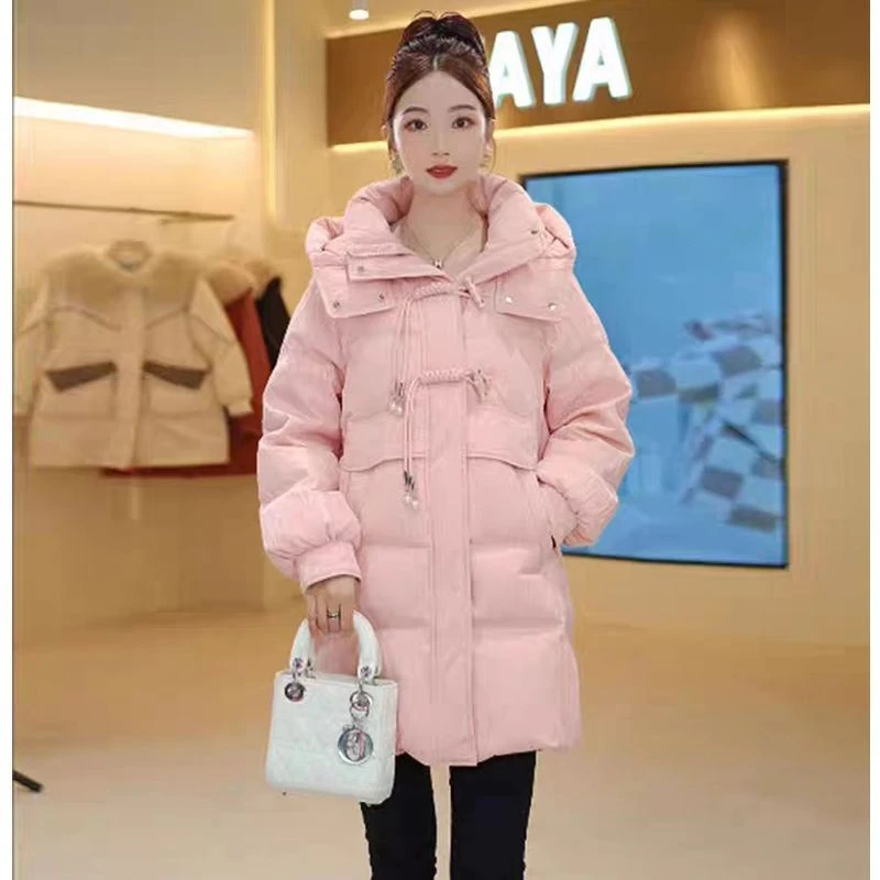 爆款2023新款好质量高档羽绒服女2023冬季保暖中长款连帽加厚韩