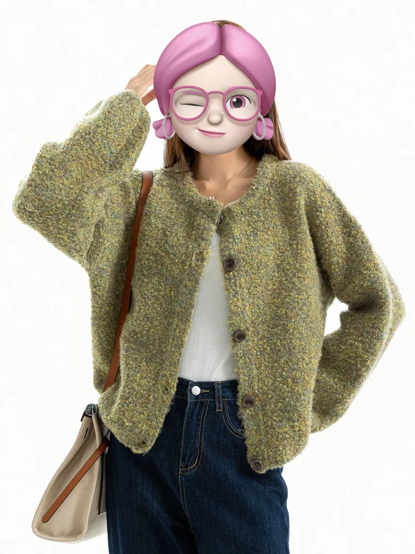 毛衣针织开衫羊毛外套女2024年秋季新款设计感小众宽松慵懒风上衣