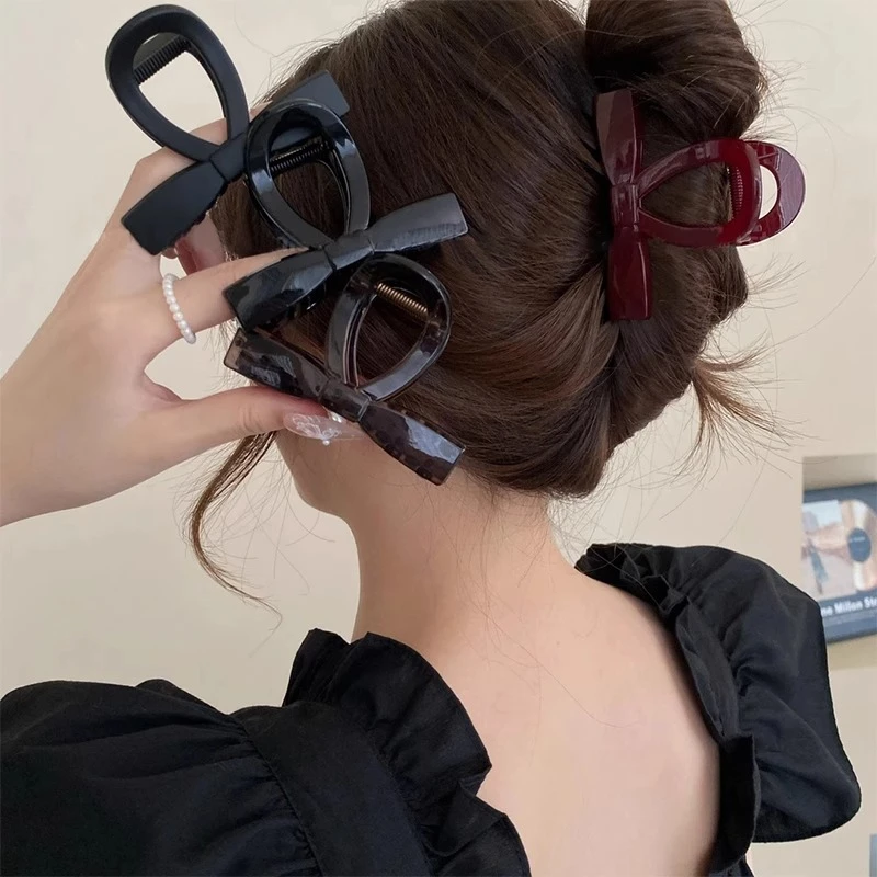 春季发量少小抓夹蝴蝶结发夹2025新款后脑勺头发高级感夹子头饰女