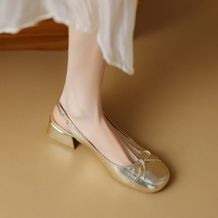 NianGaoXJ【牛皮】跟4.5厘米鞋子夏天女款上班族凉鞋久穿不累女鞋