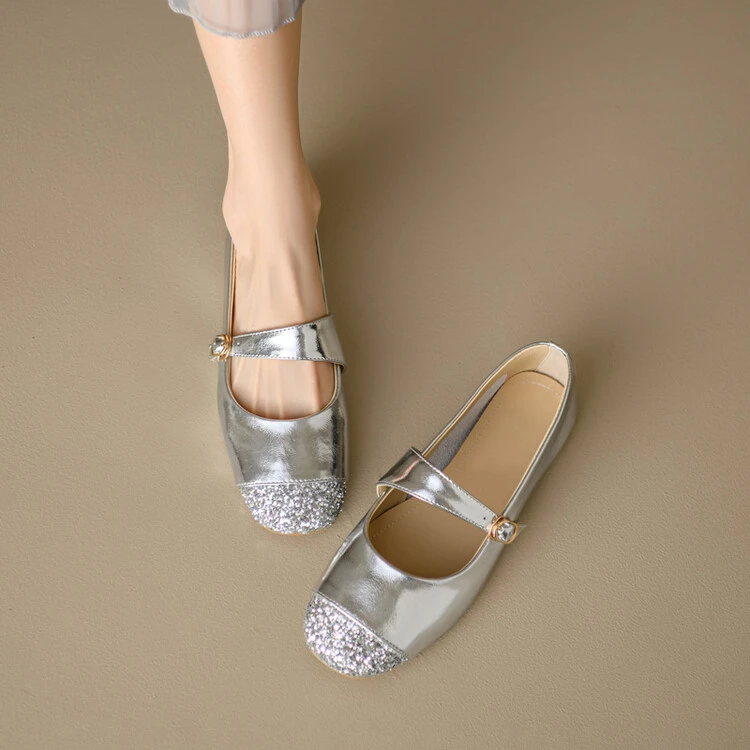 NianGaoXJ【牛皮】跟1厘米浅口单鞋女软底小皮鞋一字带玛丽珍鞋圆头