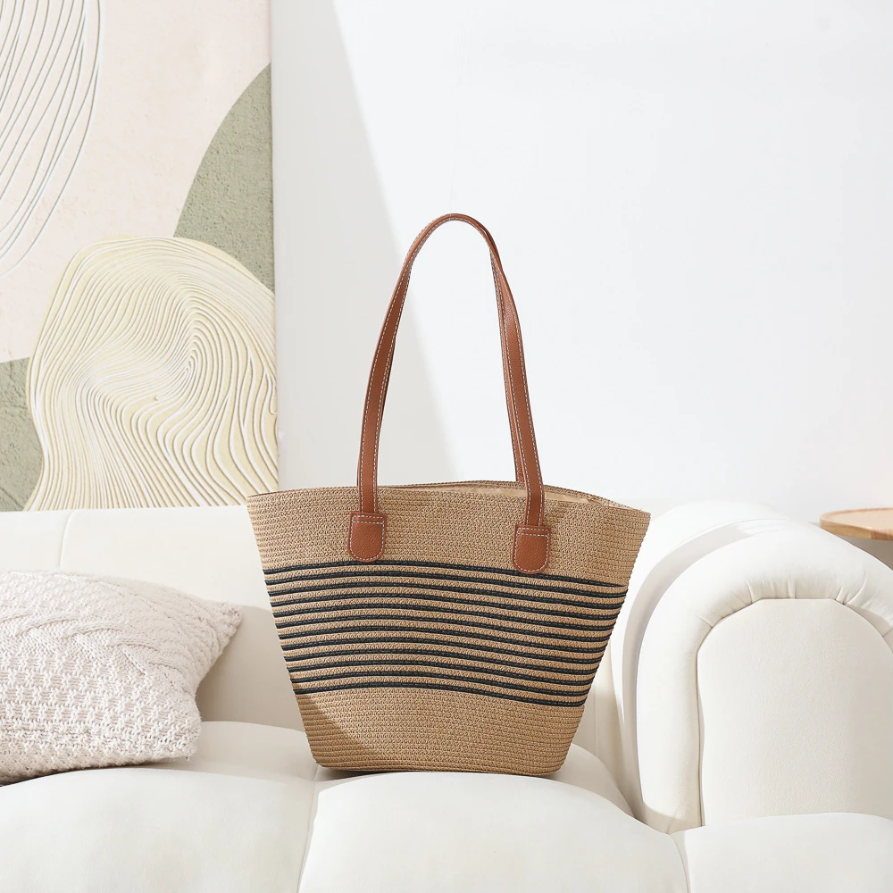 纸绳单肩草编包编织包夏季新款休闲百搭大容量沙滩包女包