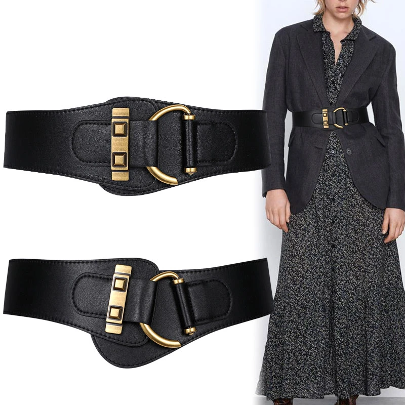 弹力松紧宽腰带大衣毛衣腰封