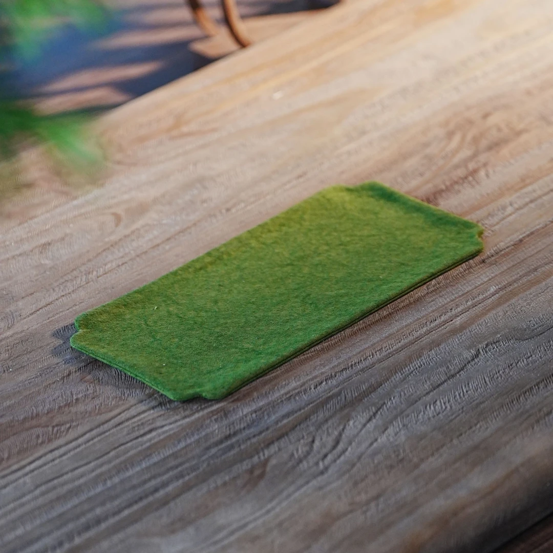 岚酌 中式复古苔藓绿小茶席 扎染帆布茶铺小茶席干泡席棉麻布