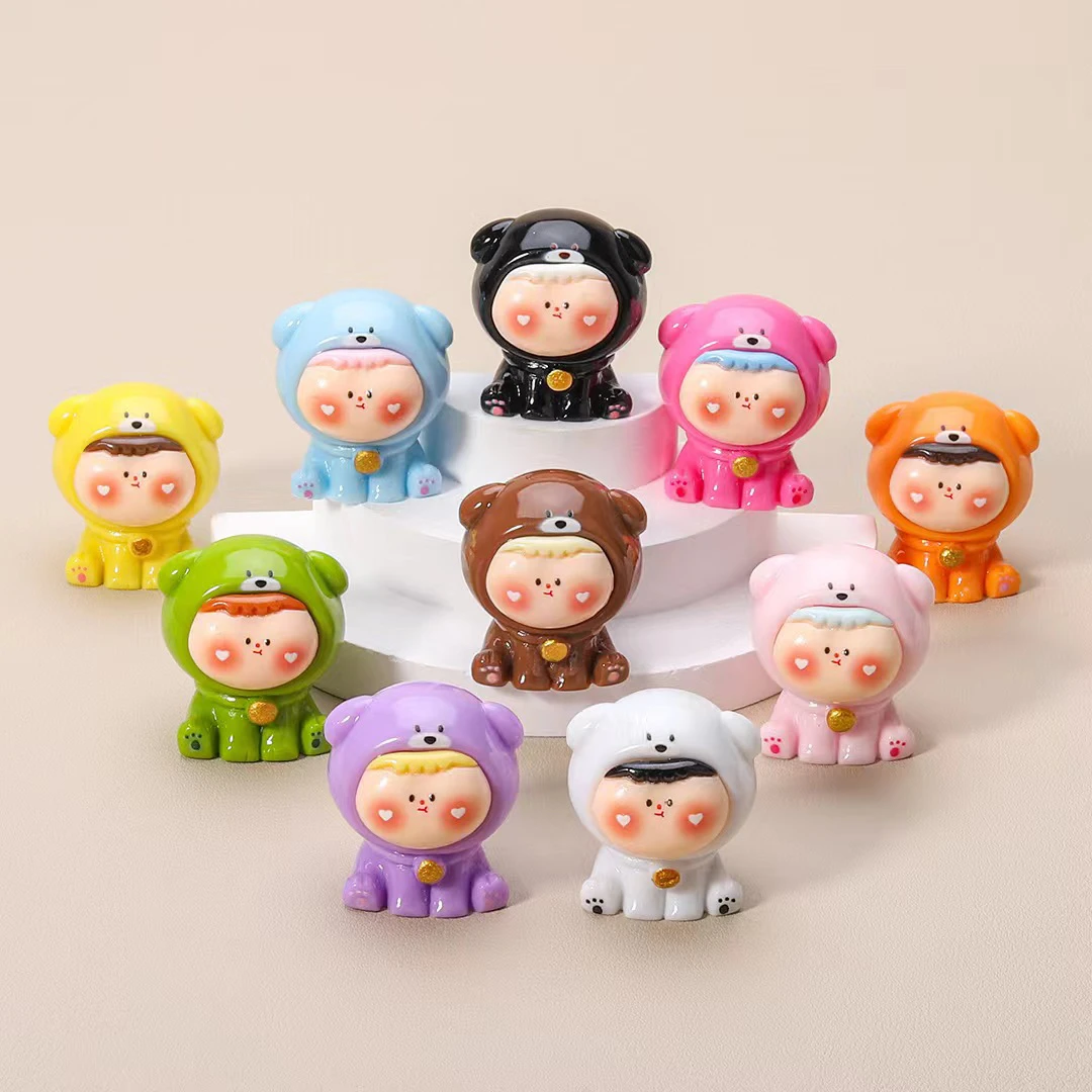 【许愿两款+九宫格】实色小狗爱心脸莉丝树脂摆件diy配饰